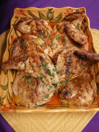 Roasted Tuscan Chicken in Rosemary Wine Sauce